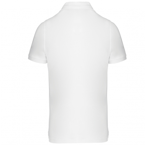 white Polo de punto piqué manga corta hombre