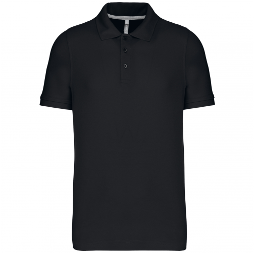 black Polo de punto piqué manga corta hombre