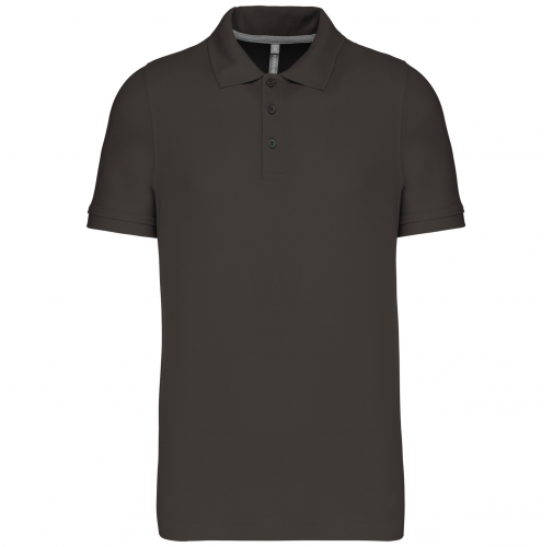 dark grey Polo de punto piqué manga corta hombre