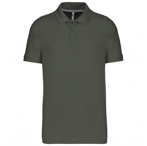 dark khaki Polo de punto piqué manga corta hombre