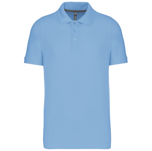 sky blue Polo de punto piqué manga corta hombre