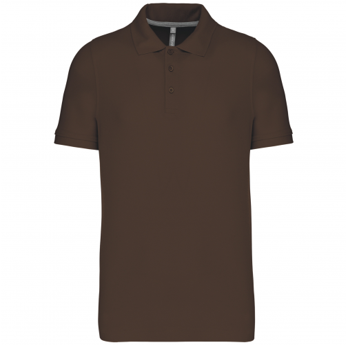 chocolate Polo de punto piqué manga corta hombre