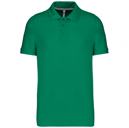kelly green Polo de punto piqué manga corta hombre