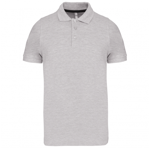oxford grey Polo de punto piqué manga corta hombre