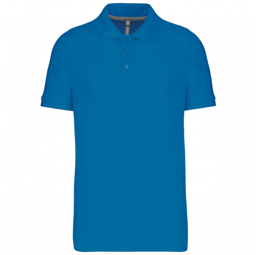 tropical blue Polo de punto piqué manga corta hombre