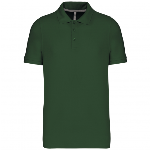 forest green Polo de punto piqué manga corta hombre