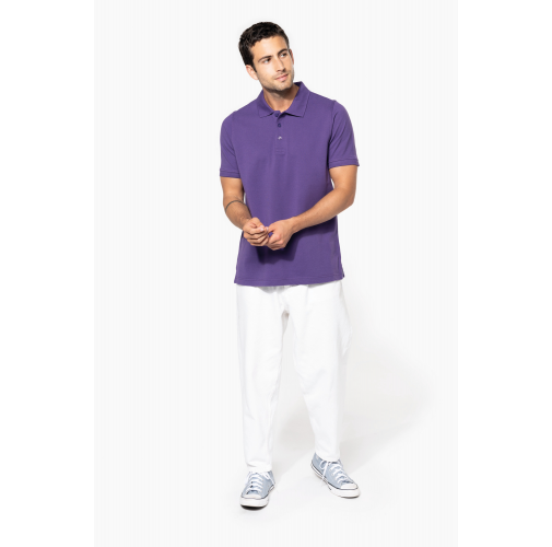 Polo de punto piqué manga corta hombre