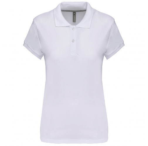 white Polo manga corta mujer