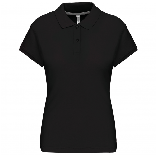 black Polo manga corta mujer