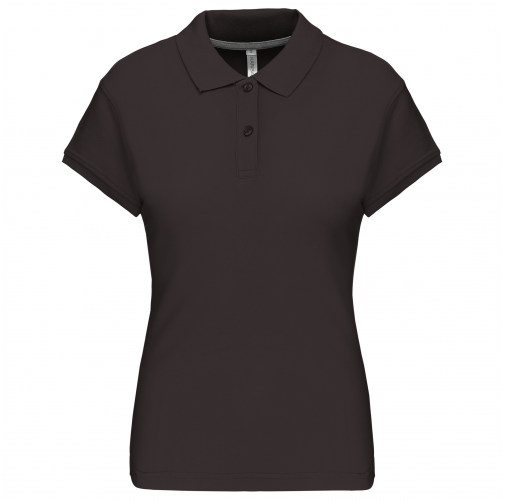 dark grey Polo manga corta mujer
