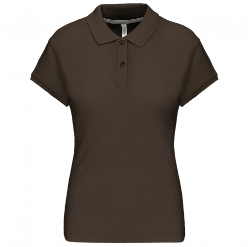 dark khaki Polo manga corta mujer