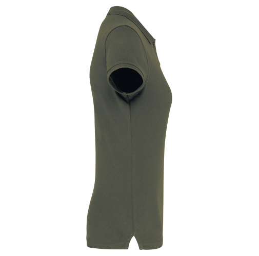 dark khaki Polo manga corta mujer