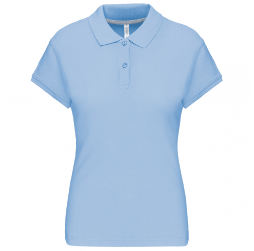 sky blue Polo manga corta mujer