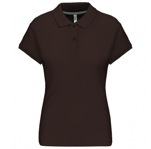 chocolate Polo manga corta mujer