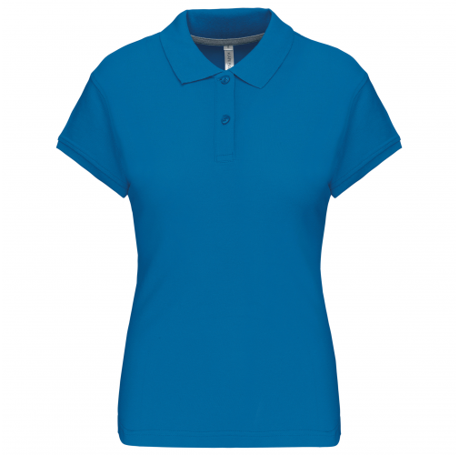 tropical blue Polo manga corta mujer