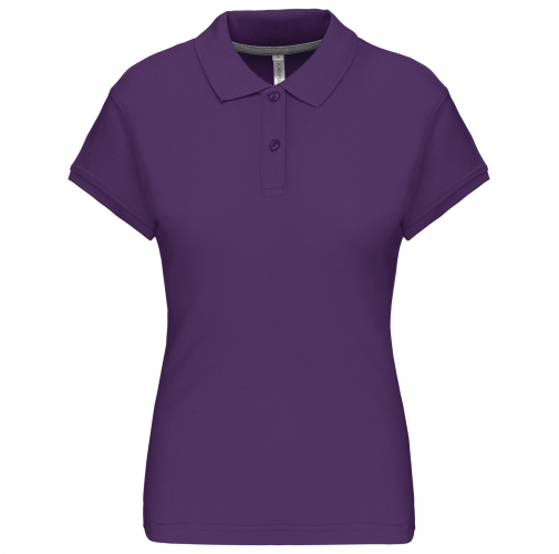 purple Polo manga corta mujer