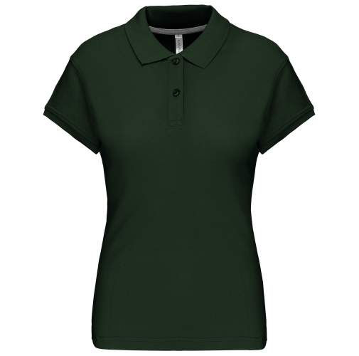 forest green Polo manga corta mujer