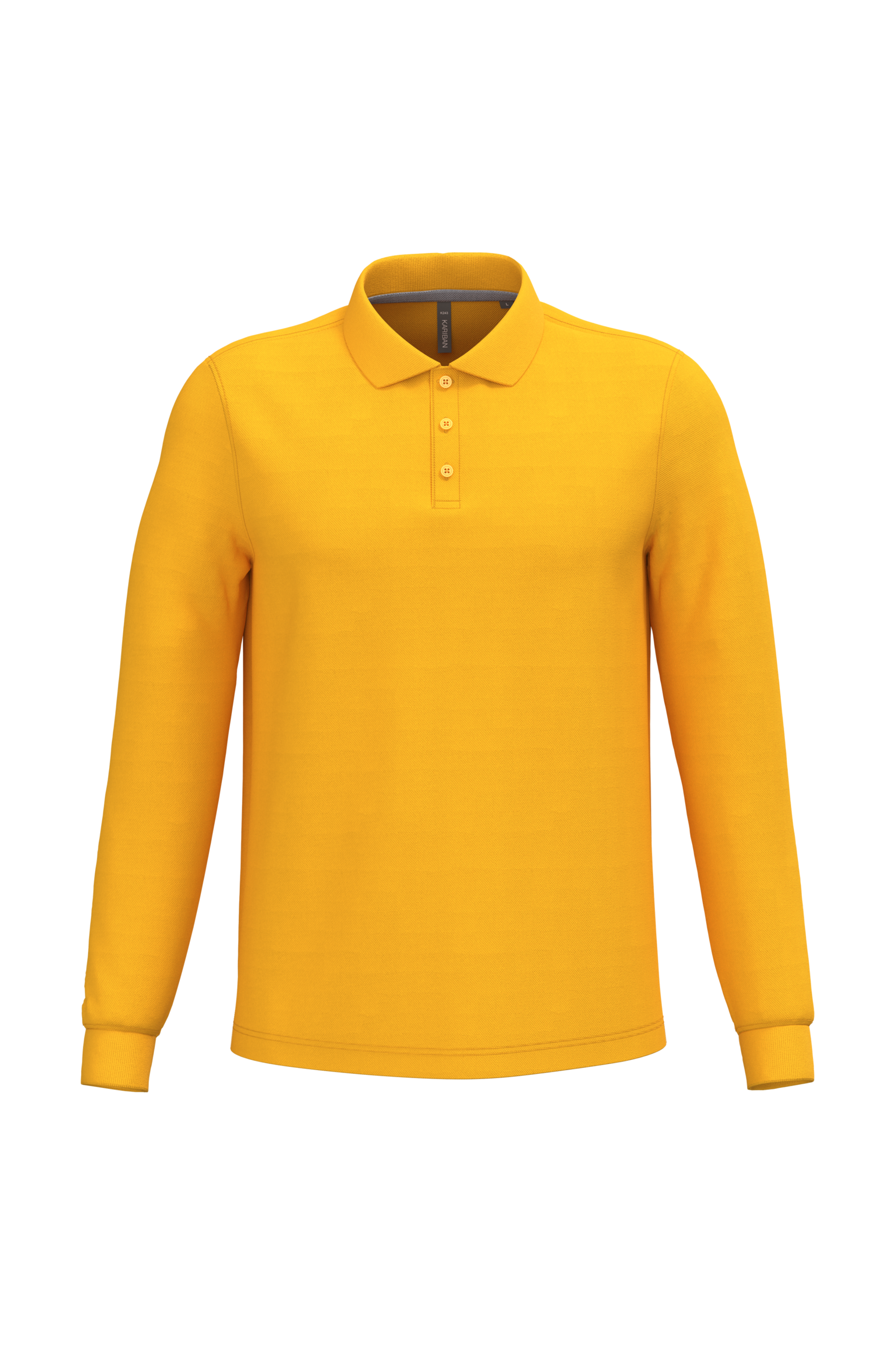 ash heather Polo manga larga hombre