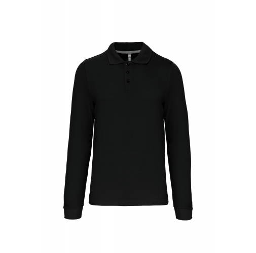 black Polo manga larga hombre