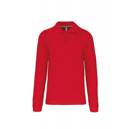 red Polo manga larga hombre