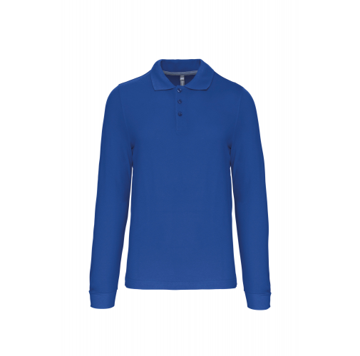 light royal blue Polo manga larga hombre
