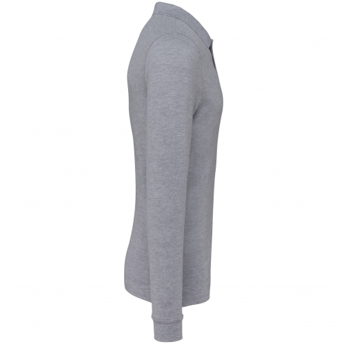 oxford grey Polo manga larga hombre
