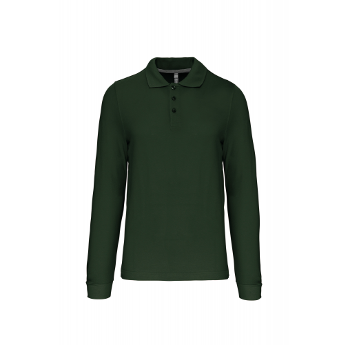forest green Polo manga larga hombre