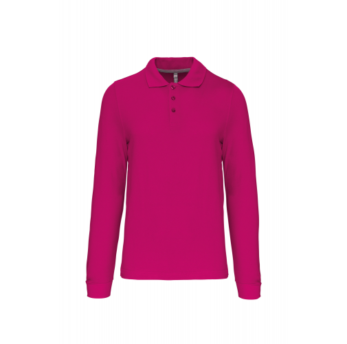 fuchsia Polo manga larga hombre