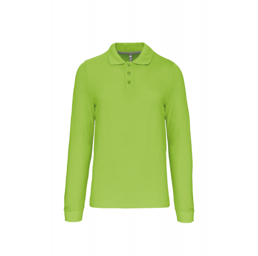 lime Polo manga larga hombre