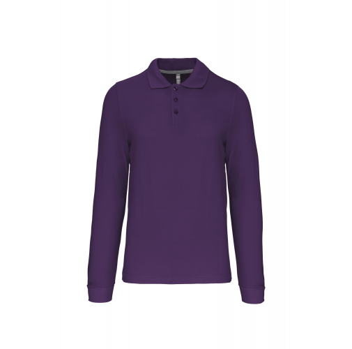 purple Polo manga larga hombre