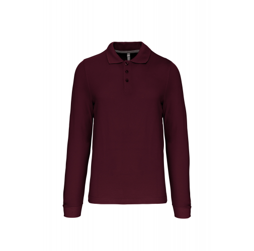 wine Polo manga larga hombre