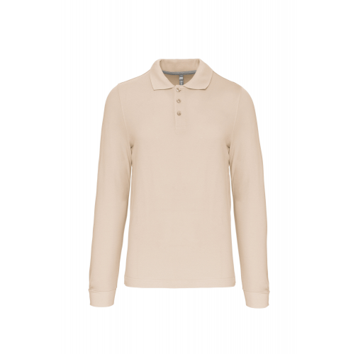 light sand Polo manga larga hombre