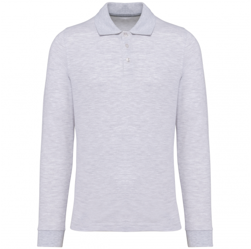 ash heather Polo manga larga hombre