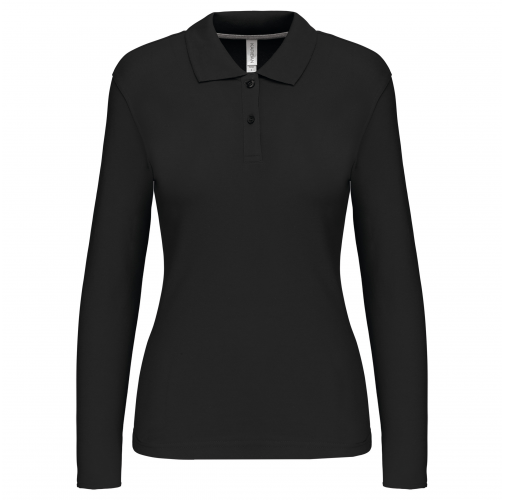 black Polo manga larga mujer