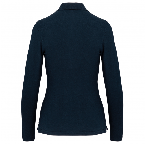 navy Polo manga larga mujer