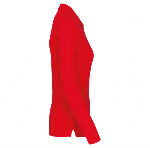 red Polo manga larga mujer