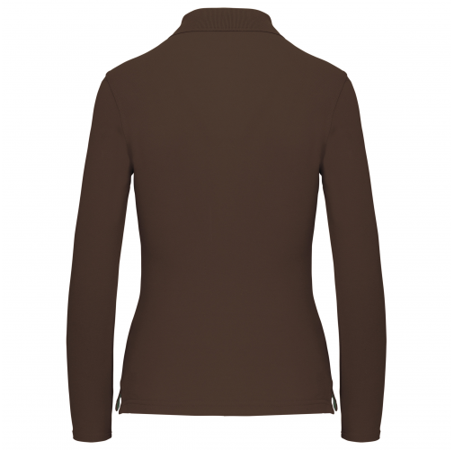 chocolate Polo manga larga mujer
