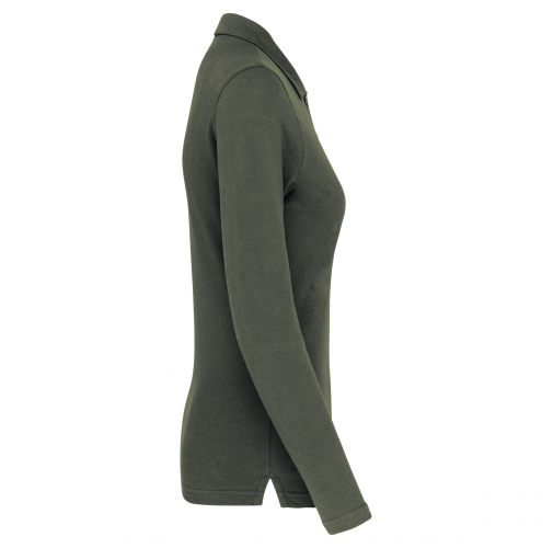 dark khaki Polo manga larga mujer