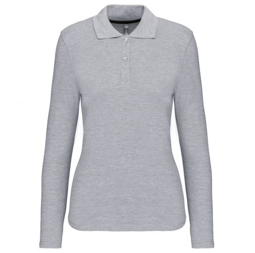 oxford grey Polo manga larga mujer