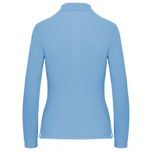 sky blue Polo manga larga mujer