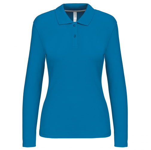 tropical blue Polo manga larga mujer