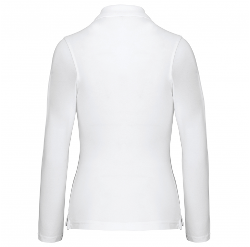 white Polo manga larga mujer