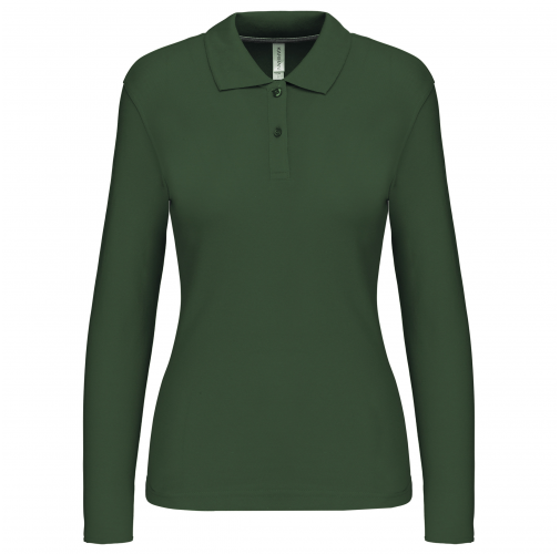 forest green Polo manga larga mujer