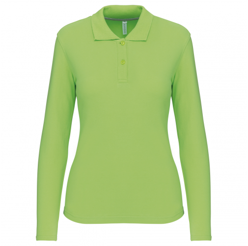 lime Polo manga larga mujer