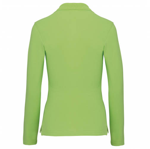 lime Polo manga larga mujer