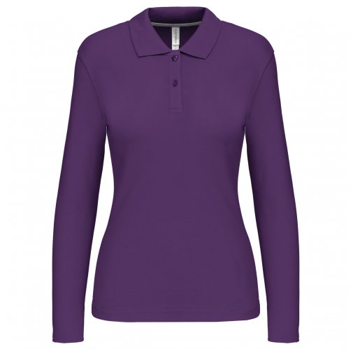 purple Polo manga larga mujer