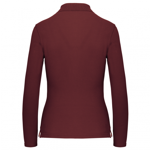 wine Polo manga larga mujer