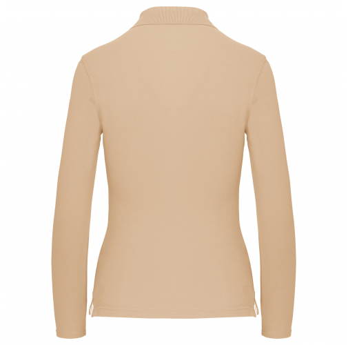 light sand Polo manga larga mujer