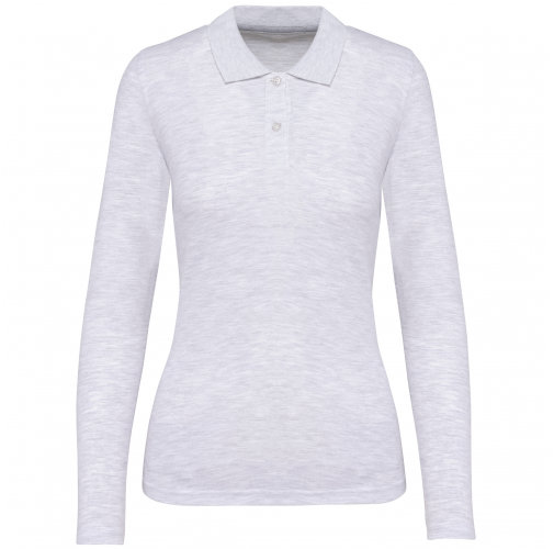 ash heather Polo manga larga mujer