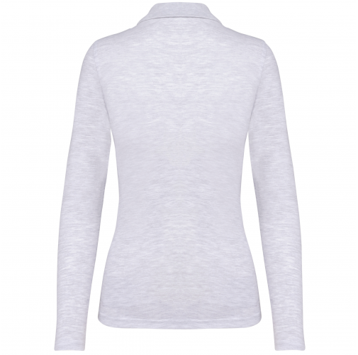 ash heather Polo manga larga mujer